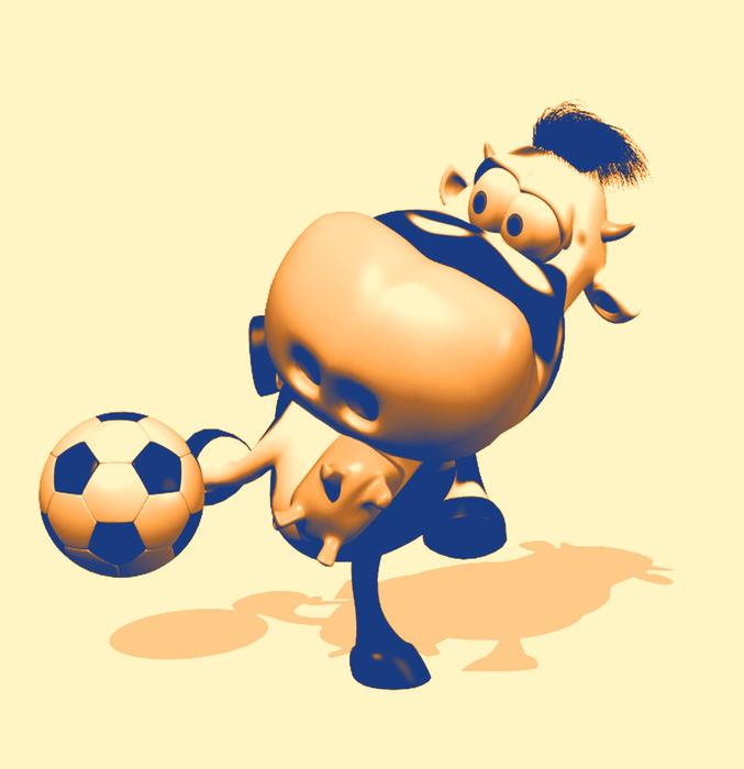 <p>Cow playing football</p>