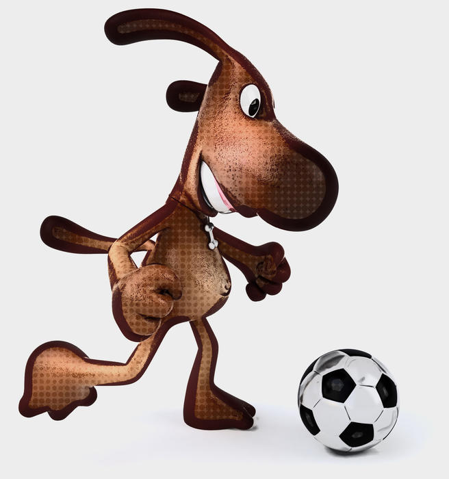 <p>Dog playing football</p>