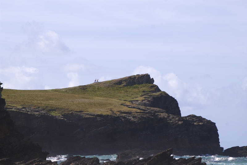 rocky outcrop: headlands near newquay, cornwall