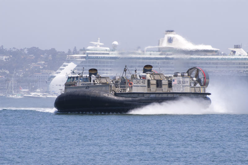 a navy hovercraft in san diego
