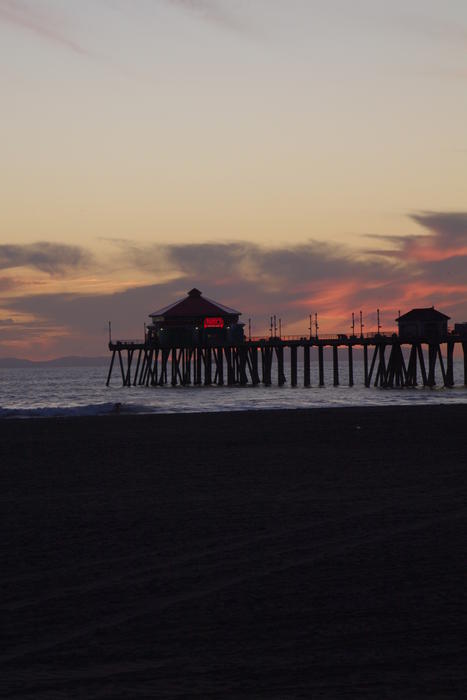 sunset at huntington beach california