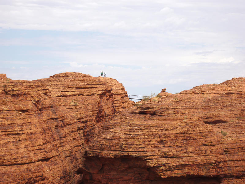 impressive layered effect rock structure of kings canyon