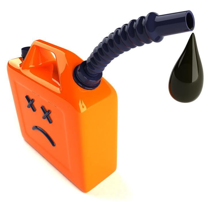 <p>An orange oil can with an unhappy face</p>