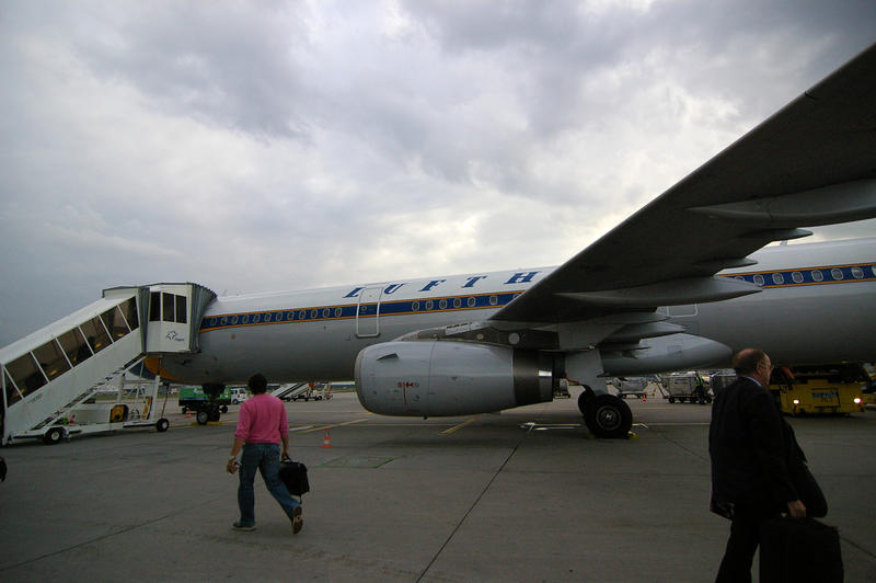 editorial use only : a passsenger jet on the apron