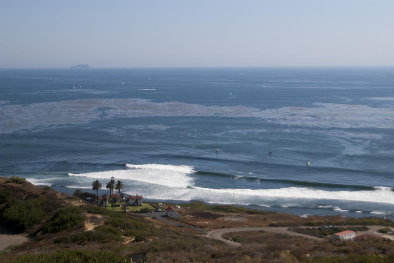 the new lower lighthouse at point loma as viewed from the top of the hill