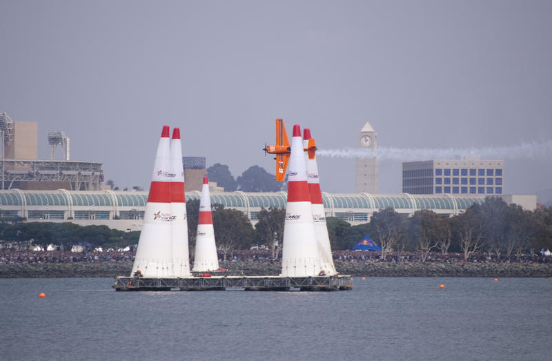 editorial use only : air display at the red bull air race, san diego