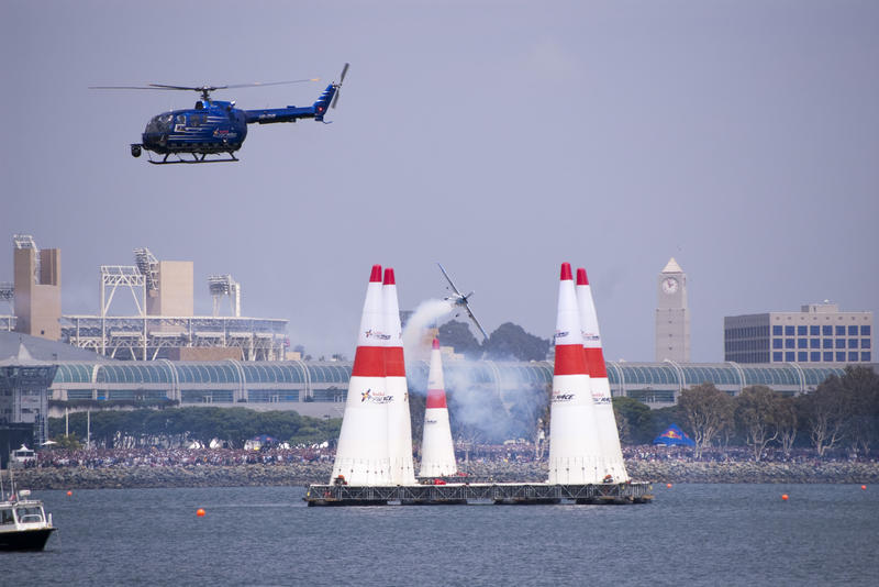 editorial use only : air display at the red bull air race, san diego
