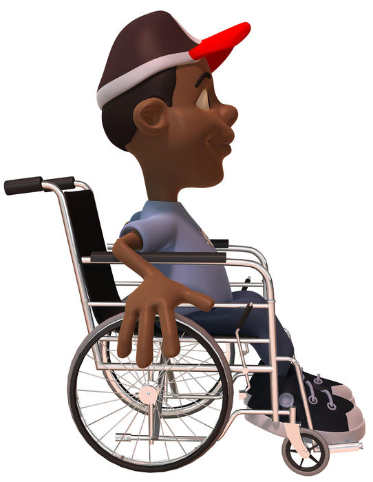 <p>Kid in a wheelchair</p>