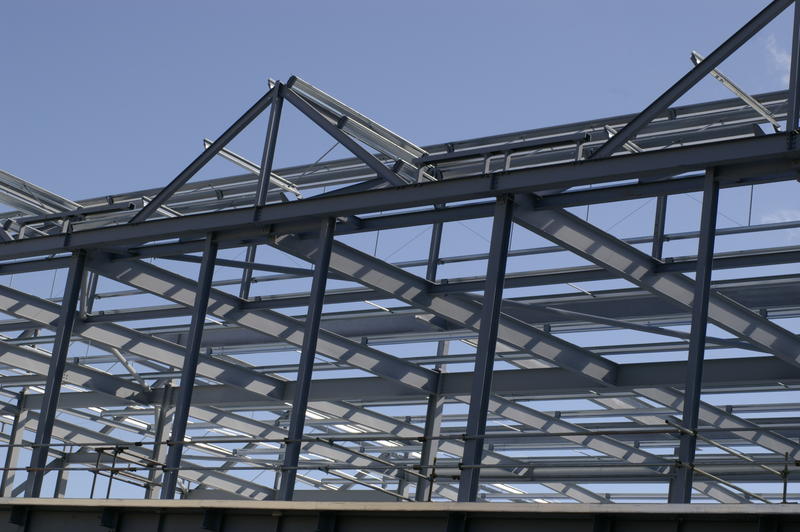 the internal skeleton structure of a building under construction