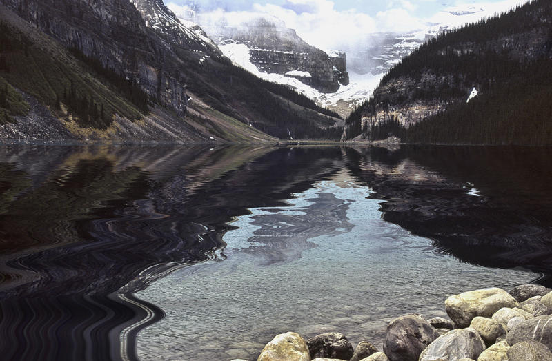 <p> A manipulated image of Lake Louise, Alberta, Canada</p>