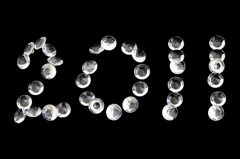 2011 written in diamonds on a black background