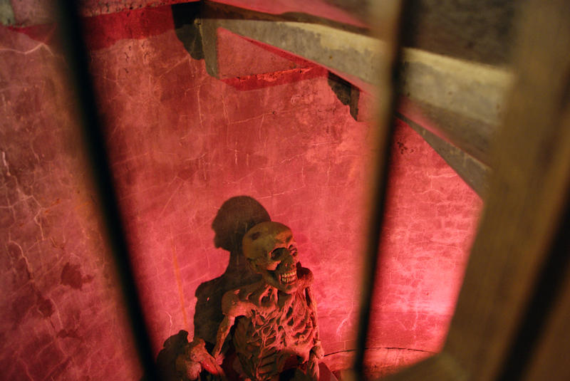 <p>Skeleton In The Dungeon</p>Remains of a person trapped in the dungeon