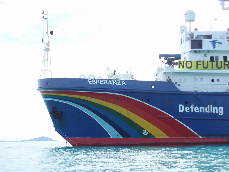 MV Esperanza Greenpeace Ship on the water