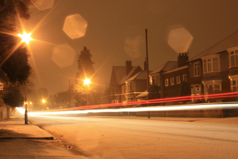 <p>Winter Car Light Trails</p>