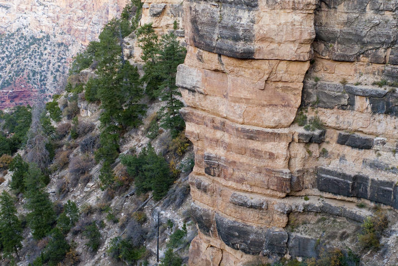 cliffs and steep sides of the grand canyon