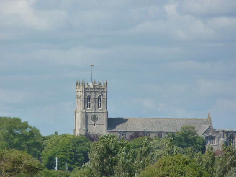 <p> This is an image of the Priory at Christchurch taken from the lower slopes of Hengistbury Head</p>
