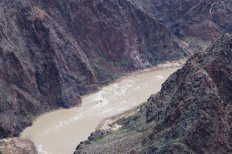 deep in a gorge, the colorado river near the grand canyon