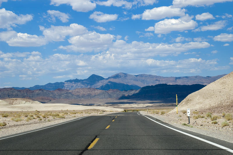 road leading through the desert to death valley