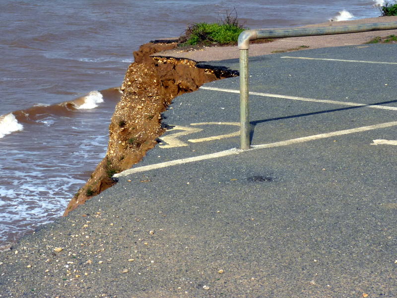 <p>Carpark erroded by the sea</p>