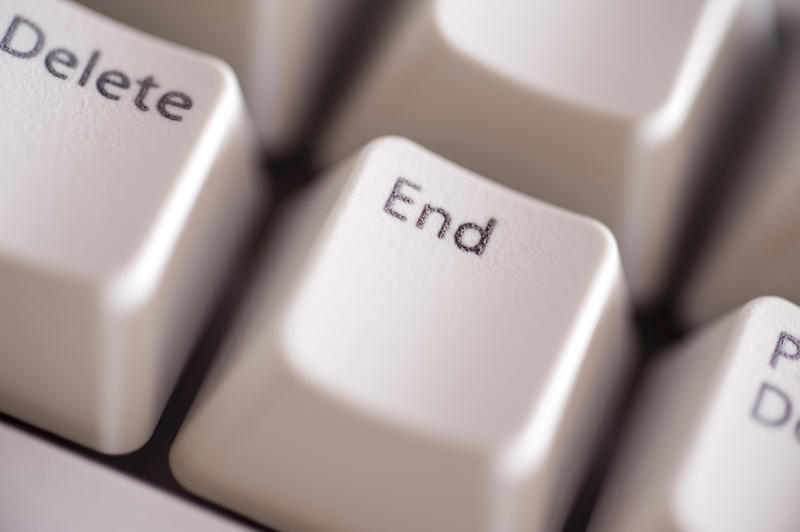 macro image of the end key on a computer keyboard