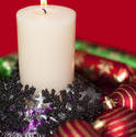 3610-burning festive candle