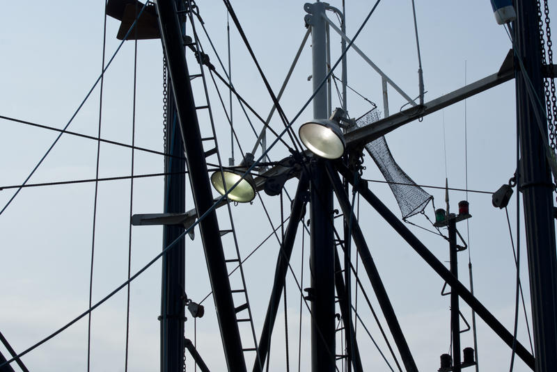 <p>Fishing Vessel Rigging</p>The top rigging of a fishing vessel