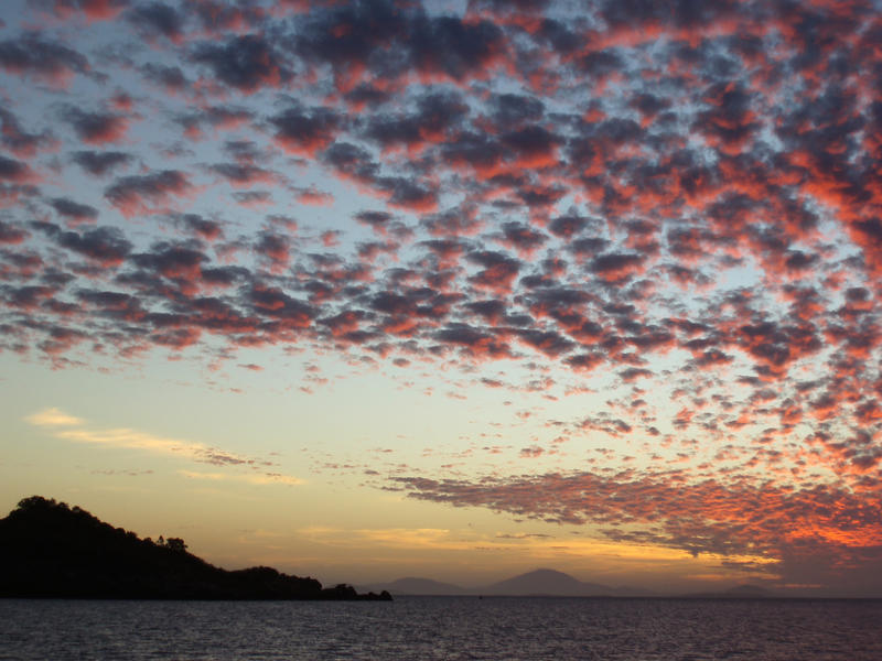 sun setting over the ocean