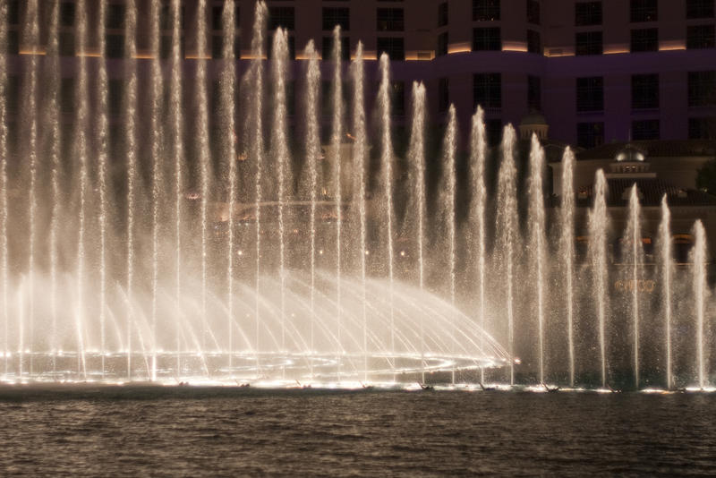 editorial use only: bellagio fountains show at night