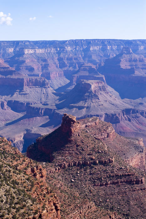 beautiful rock formations eroded by countless years of weathering in the grand canyon national park.