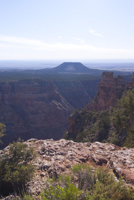 flat topped mountain known as a mesa in the grand canyon national park