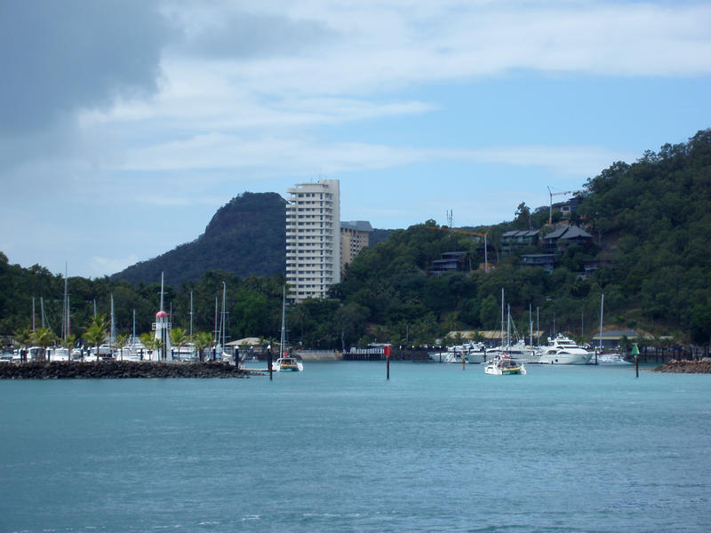 a view of hamilton island marina, whitsundays, australia