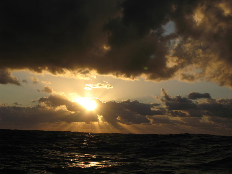 cumulus storm clouds at sea