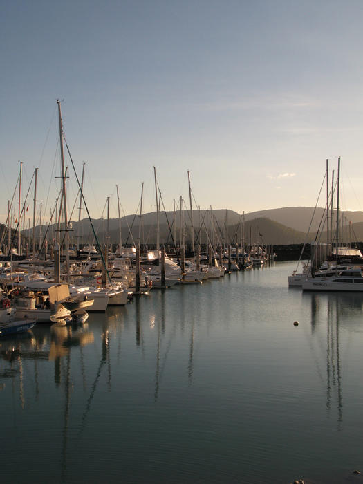 boats in the marina at abel point, qld, australia