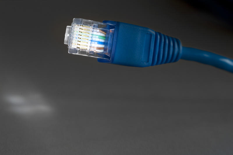 an Ethernet cable terminated with an RJ45 plug