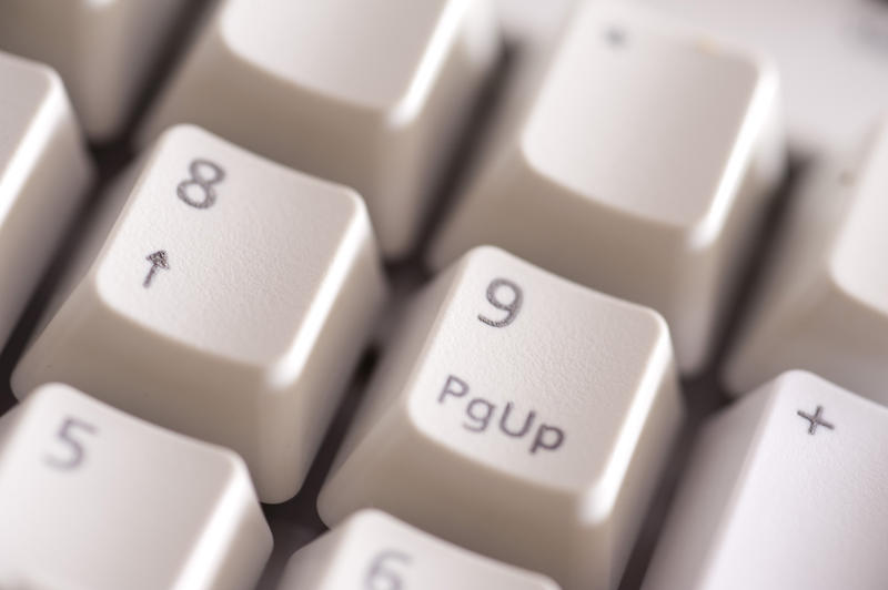 numeric keypad on a computer keyboard