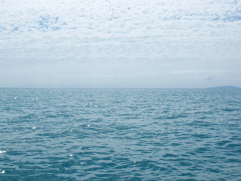 looking out at ripples on a calm ocean