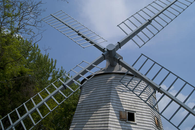 <p>An Old Windmill On Cape Cod</p>Front view of a windmill