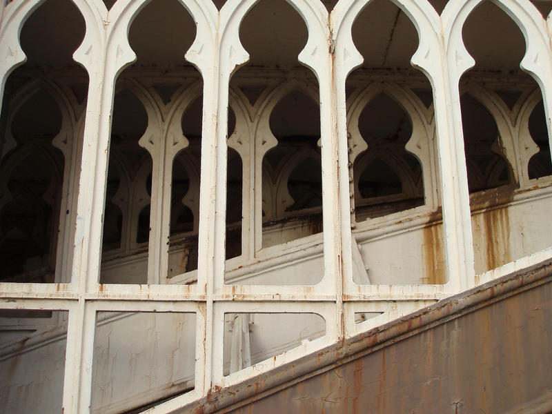 details of cast iron railway viaduct in mancehster castlefields