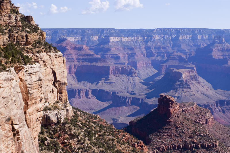 spectacular panorama of the grand canyon showing the 'bluing' effect caused by the haze in the distance