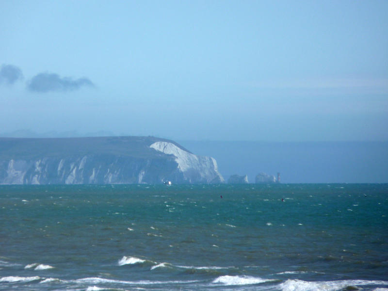<p> The western tip of the IoW showing the Needles and the "Polar Bear".Jpg.</p>