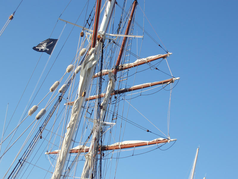 a square rigged traditional ships mast