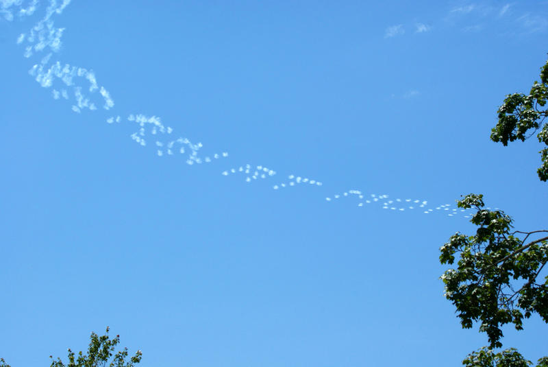 <p>Skywriter fills the blue skies</p>Sony A-330 DSLR
