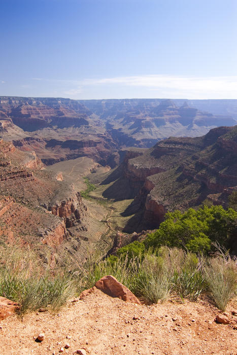 looking down on the effects of millions of years of erosion in the grand canyon national park