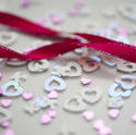 3825-pink ribbon and wedding confetti