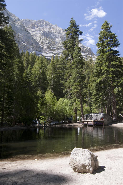 a natural pool in the forests of the sierra navada, california