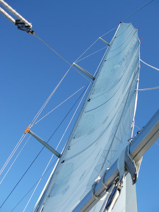 the main sail of a sailing yacht