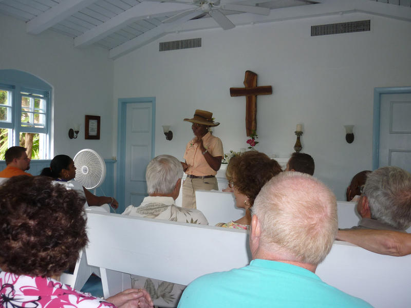 inside a church on grand bahama: editorial use