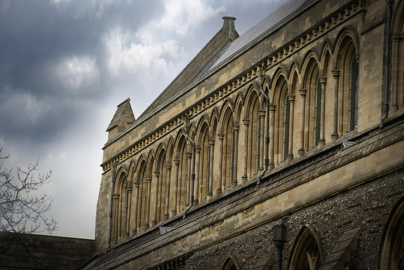 A shot of an English church.