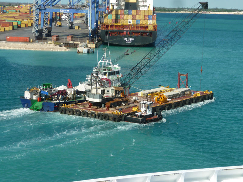 a floating crane pontoon