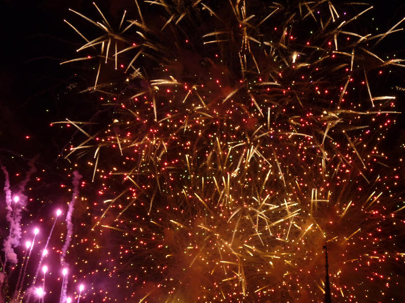 a beautiful display of colorful fireworks